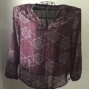 Maurices chiffon blouse - burgundy